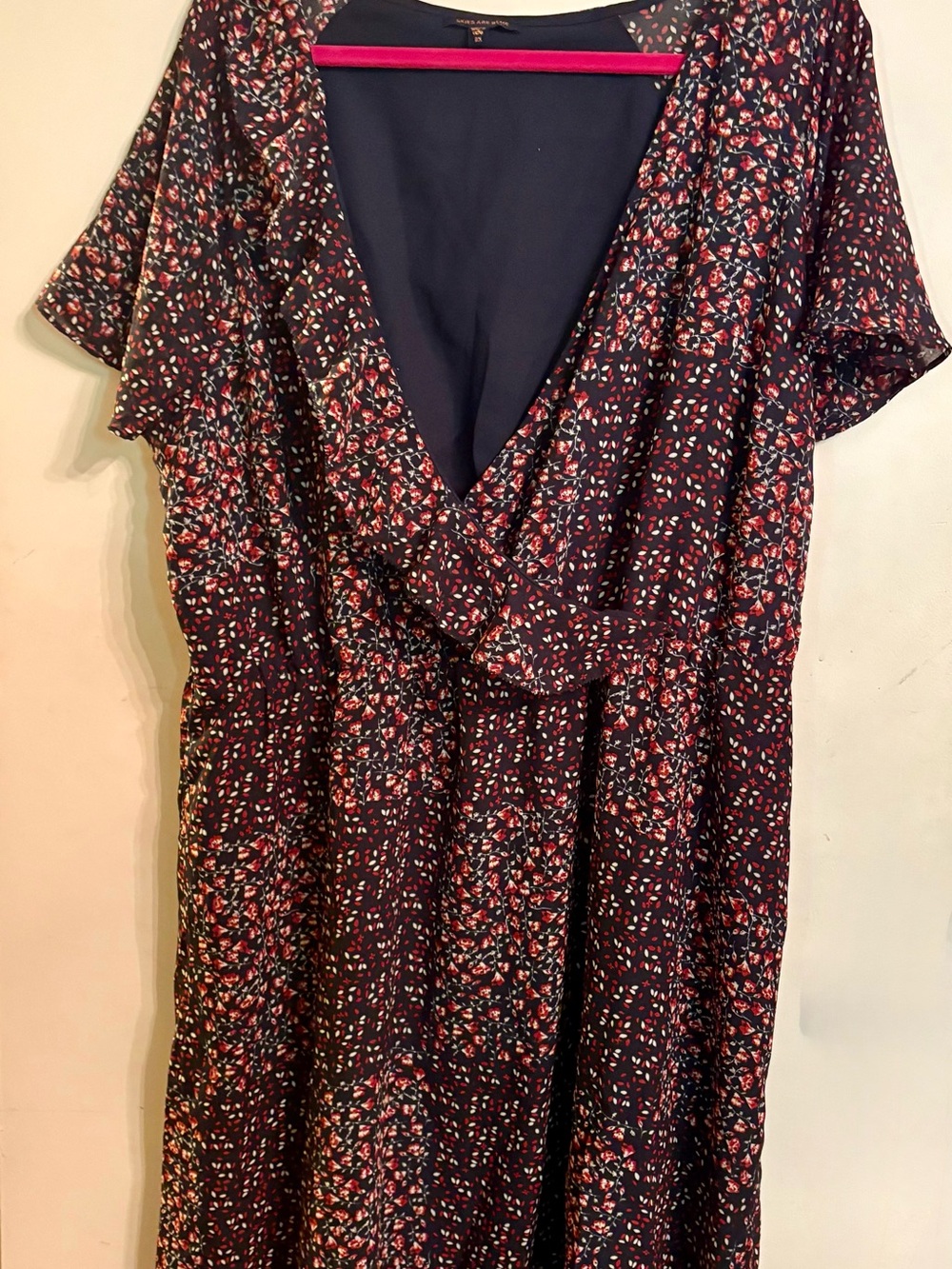 Anthropologie Skies Are Blue Navy Midi Dress Floral Print size 2X